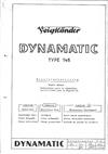 Voigtlander Dynamatic manual. Camera Instructions.